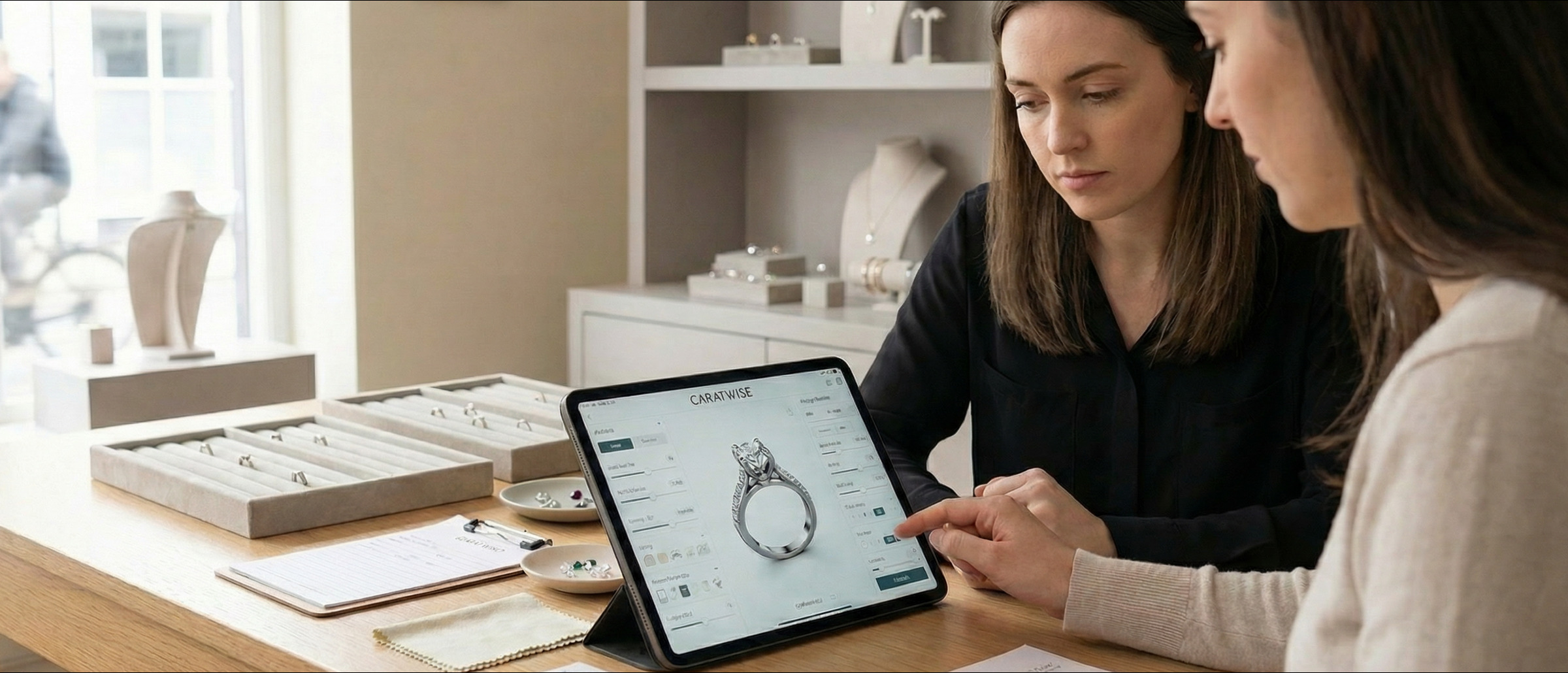 Jewelry design workstation with CAD software